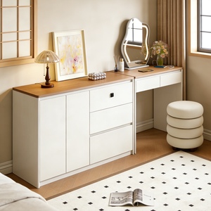 Coiffeuse combinée avec rangement et verrouillage par empreinte digitale, meuble multifonctionnel pour chambre à coucher - Product Image 1