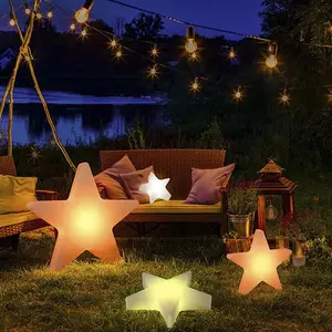 Cadena de luces LED con forma de estrellas para jardín, luces impermeables para decoración navideña