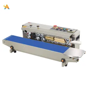 Heat Plastic Bag Oil Food Pouch Packing Automatic Continuous Band Sealer Seaing Machine plastic bag sealing cutting machine