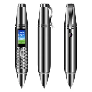 Ak007 tela de 0.96 polegadas dupla cartão sim, gsm, caneta em forma de mini telefone celular barato com voz mágica