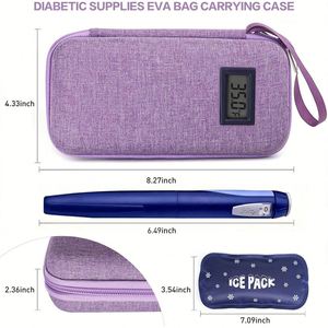 Estuche de viaje portátil para medicamentos con sensor de temperatura, aprobado por la TSA, para insulina, con correa de anillo y cremallera. - Product Image 5
