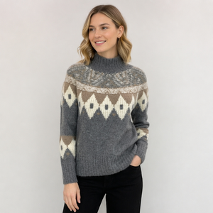 18 Modelli di Maglioni Natalizi Fair Isle, Servizio OEM, Maglioni da <span class=keywords><strong>Donna</strong></span> Lavorati a Maglia, Abbigliamento Invernale per le Feste, <span class=keywords><strong>Maglieria</strong></span> Personalizzata - Product Image 1