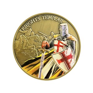 Monedas Conmemorativas Medievales de los Caballeros Templarios Personalizadas al por Mayor, Insignias de Recuerdo Históricas Personalizables - Product Image 4