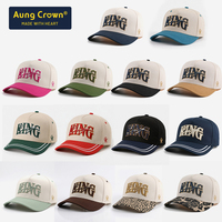Gorra de Béisbol de 5 Paneles al por Mayor OEM, Gorras con Letras Personalizadas, Logotipo Bordado en 3D, Gorra de Béisbol de Dos Tonos con Cierre a Presión para Hombre