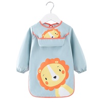 Tablier de protection réutilisable en coton durable à manches longues pour enfants, imperméable, pour l'alimentation, la maternelle et la peinture, modèle réversible