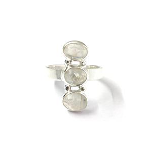 แหวนมูนสโตน เงินแท้ 925 แหวนพลอยมูนสโตน งานแฮนด์เมด คอลเลคชั่นแหวนสวย เครื่องประดับเงิน ราคาขายส่ง - Product Image 1