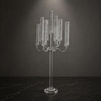 Candélabre en cristal européen à 9 bras pour décoration de table et centre de table de mariage