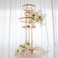 Support à fleurs en métal plaqué or de haute qualité, modèle E-10 de la marque LEXI, 118 cm, durable, centre de table décoratif pour mariage