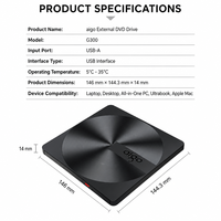 Lecteur de DVD externe USB 3.0 Type-C haute vitesse, lecteur/graveur de CD/DVD mince pour la numérisation de musique sur CD audio, compatible avec ordinateur portable, PC, MacBook OS