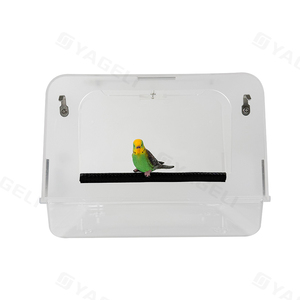 Yageli China Fabriek Custom Clear Transparant Grote Acryl Papegaai Huisdier Vogel Douche Box Badkooi - Product Image 3