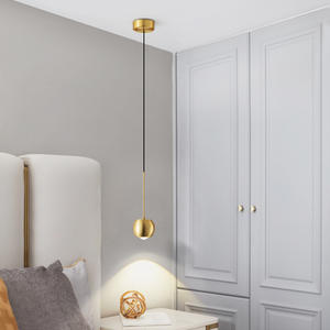 Lámpara Colgante LED Nórdica Minimalista Moderna de Cobre con Altura Ajustable para Cocina, Dormitorio de Lujo, Lámpara de Noche con Cable Largo - Product Image 3