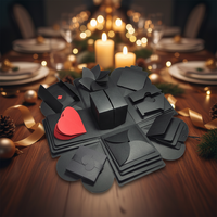 Boîte cadeau explosive auto-montable en papier noir artisanal créatif recyclable pour anniversaire, mariage, Saint-Valentin, surprise