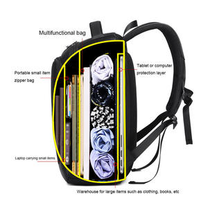 Sac à dos de grande capacité pour homme, pour la vie quotidienne, avec port USB, respirant, portable, sac d'ordinateur professionnel, sac à dos souple en polyester, pour ordinateur portable de voyage - Product Image 5