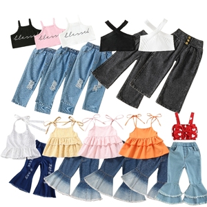 <span class=keywords><strong>Ensemble</strong></span> Filles Bébé Tout-Petit: Hauts en Coton et Pantalons en Jean Denim - Product Image 2