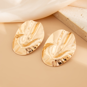 Orecchini a Perno Minimalisti Lisci e Irregolari per Donna, Gioiello Retrò a Forma di Onda, Orecchini Semplici, Accessori di Gioielleria alla Moda - Product Image 3