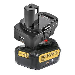 Adaptador Convertidor de Batería RYOBI para Herramientas Eléctricas Dewalt 20V y <span class=keywords><strong>Milwaukee</strong></span> <span class=keywords><strong>M18</strong></span> 18V, Convertidor DM18RL DM20ROB con USB - Product Image 5