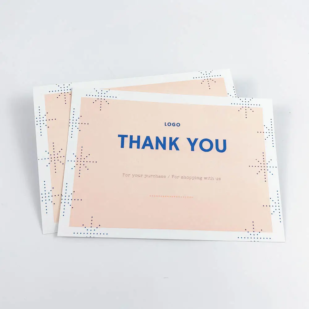 사업용 상품 맞춤 감사 카드용 A6 / 4x6 인치 커스텀 로우 MOQ 감사 카드 광고지