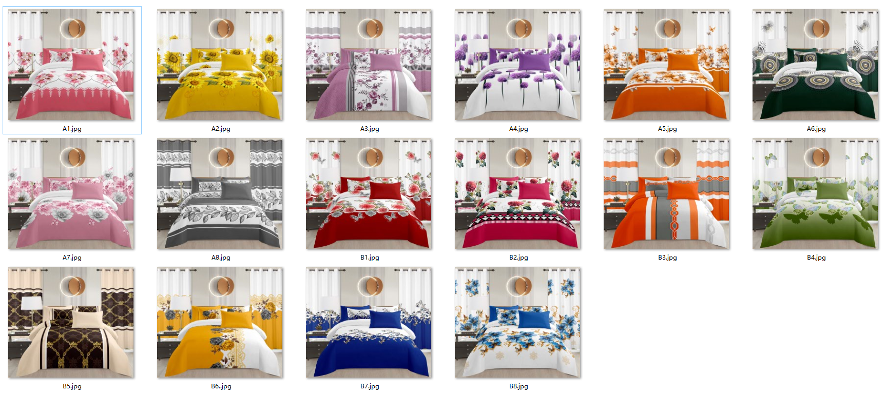 Red pink yellow orange blue