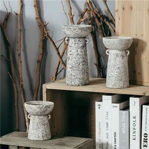 도매 매트 캔들 스틱 홈 장식 독특한 창조적 인 캔들 홀더 시멘트 촛대