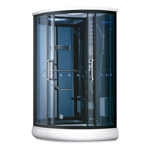 Cabine de <span class=keywords><strong>douche</strong></span> à vapeur hydromassante avec radio FM, design moderne sans cadre, panneau arrière en dalle, luxe italien, dernier modèle - Product Image 4