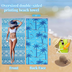 Toalla de playa sin arena de plástico reciclado gofres de microfibra sublimación personalizada de secado rápido con <span class=keywords><strong>logoo</strong></span> - Product Image 2