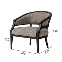 Fauteuil de détente en tissu fait main de style américain, fauteuil de salon de luxe léger, cadre en bois massif, design ergonomique pour