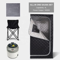 Ensemble de sauna à vapeur complet pour la maison, grand sauna à vapeur pliable de 4 litres, sauna portable pour spa 1 2 personnes