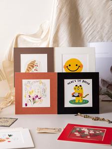 Support de cadre photo carré en carton recyclable avec <span class=keywords><strong>illustration</strong></span> simple pour les peintures à l'aquarelle et aux pastels à l'huile des enfants - Product Image 6