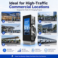 Station de recharge rapide pour véhicules électriques DC 60 kW/80 kW/120 kW avec écran publicitaire 43 pouces, contrôle par application Ethernet/4G/WiFi, chargeur DC EV CCS GB/T