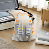 Sacs à cordon en plastique givré avec logo personnalisé, pochettes de rangement transparentes pour chaussettes, chaussures, vêtements, emballage de voyage