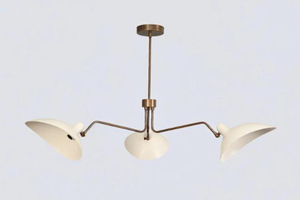 Lustre Sputnik en laiton fait main, style moderne du milieu du siècle, luminaire suspendu à 3 lumières - Product Image 2