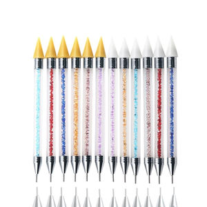 नेल आर्ट मल्टी-फंक्शनल मोम के लिए दोहरी एक्रिलिक डोटिंग मोम पेन सिर डोटिंग उपकरण नाखून ब्रश - Product Image 1