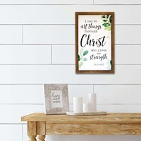 Philippiens 413 Art mural Je peux faire toutes choses à travers le Christ Encadré Panneau en bois Art mural Plaque Décoration chrétienne Décor Maison