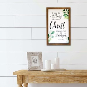 Filippi 413 arte murale posso fare tutte le <span class=keywords><strong>cose</strong></span> attraverso il cartello in legno incorniciato da Cristo decorazione di targa artistica decorazione della <span class=keywords><strong>casa</strong></span> cristiana - Product Image 3