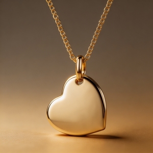 Collana con Ciondolo a <span class=keywords><strong>Cuore</strong></span> Personalizzabile in Acciaio Inossidabile Placcato Oro 18K, Gioiello d'Amore Personalizzato per Regalo - Product Image 3