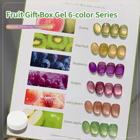 Logo personnalisé 6 couleurs 5ml Flash perles de verre fruits colorés gel oeil de chat gel vernis oeil de chat fruits