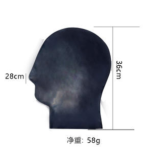 Masque facial en <span class=keywords><strong>latex</strong></span> pour homme en gros - Jouet de bondage BDSM pour couples |   Casque flexible pour adultes pour le cosplay et le jeu de rôle - Product Image 5