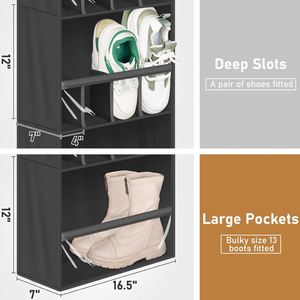 20 Closet Pairs Narrow Hanging <b>Shoe</b> Rack for Door Hanger Deep Pocket Over the Door <b>Shoe</b> Organizer - Product Image 5