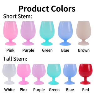 Copas de Vino de Silicona Personalizadas al por Mayor, OEM ODM, Anti-Caída, Reutilizables, con Tallo, Irrompibles, para Exteriores - Product Image 4