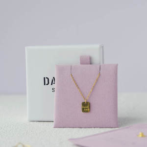 Customized logo Jewelry Earing Packaging Pouch Snap Button Microfiber Jewelry Necklace Pouch With Card Insert - Product Image 3