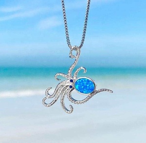 Wholesale Silver Rhodium Plated Penguin Octopus <strong>Crab</strong> Pendant with Link Chain Necklace Cute Alloy <strong>Jewelry</strong> for Gift or Party - Product Image 6