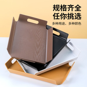 Rectangular <b>Plastic</b> Serving <b>Tray</b> Commercial Grade With Handle For Restaurant Use - Product Image 2