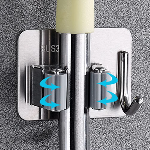 2025 Tiktok Venta caliente de acero inoxidable Cocina <span class=keywords><strong>Baño</strong></span> Escoba Almacenamiento para colgar en la pared - Product Image 6