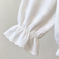 Chemisier blanc pour filles, style preppy, col montant, manches longues, respirant, nouvelle collection printemps 2026, modèle poupée, élégant et charmant, pour étudiantes