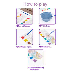 DIY Акварельная живопись граффити Цветочная Книга ручной работы для рисования памятки раскраски со встроенным набором акварельных ручек - Product Image 5