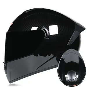 2022 Hot Sale All Black Modular Helmet Motor Riding Protection Drag Racing Safety Equipment Modular Dual Lens Motorcycle Helmets