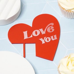 Felice san valentino 'ti amo' acrilico Cake Topper decorazione laterale per feste torta forniture - Product Image 6