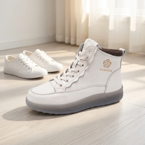 Bottines courtes à semelle épaisse, bottes Martin décontractées, confortables, à lacets, chaussures de marche quotidiennes pour l'extérieur - Product Image 2