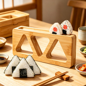 Ensemble de moules à onigiri carrés en bambou écologiques pour la vente en gros – Kit professionnel pour la préparation de <span class=keywords><strong>sushis</strong></span> et de bento à la maison - Product Image 4
