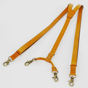 Venta al por mayor elástico Y-back Top Grain genuino Skinny marrón cuero <span class=keywords><strong>tirantes</strong></span> para hombres - Product Image 3